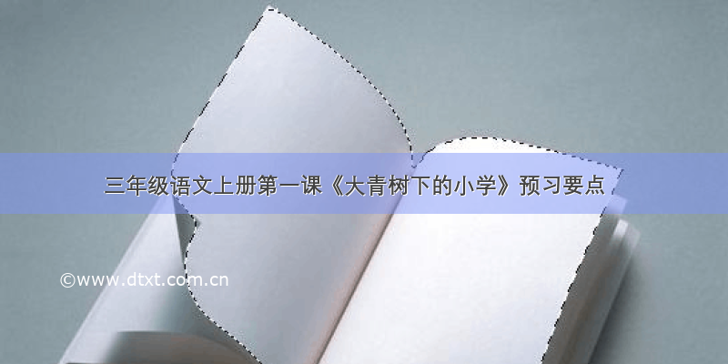 三年级语文上册第一课《大青树下的小学》预习要点