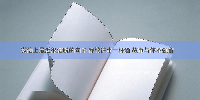 微信上最近很洒脱的句子 我敬往事一杯酒 故事与你不强留