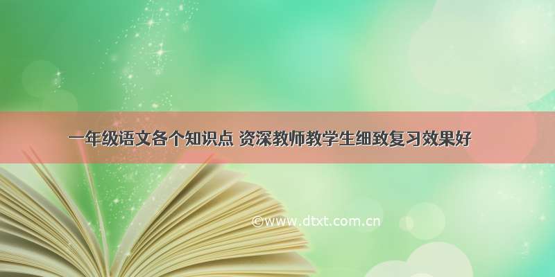 一年级语文各个知识点 资深教师教学生细致复习效果好