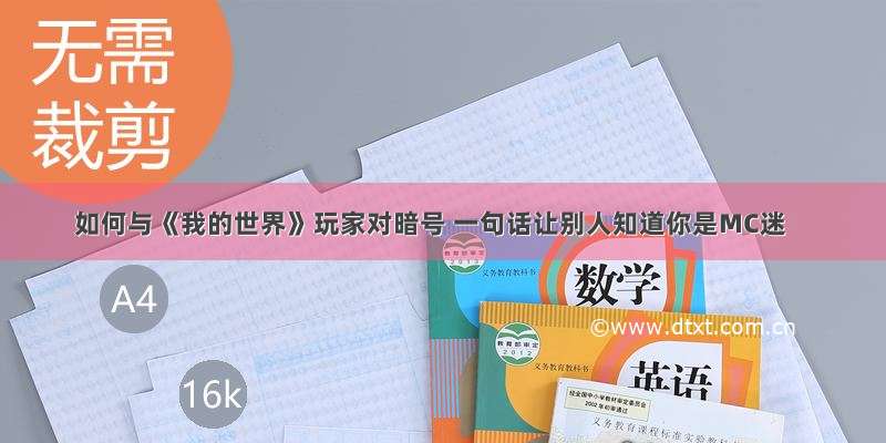 如何与《我的世界》玩家对暗号 一句话让别人知道你是MC迷