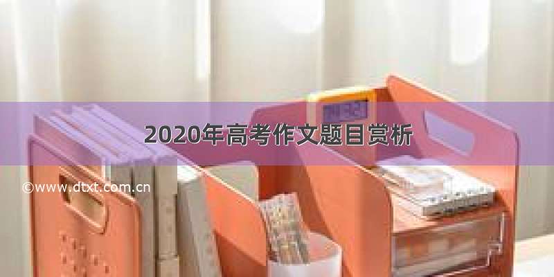 2020年高考作文题目赏析