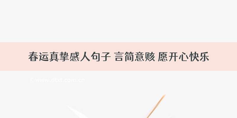 春运真挚感人句子 言简意赅 愿开心快乐