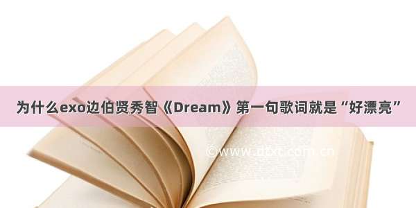 为什么exo边伯贤秀智《Dream》第一句歌词就是“好漂亮”