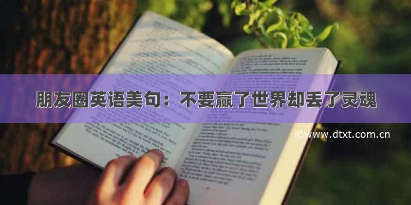 朋友圈英语美句：不要赢了世界却丢了灵魂