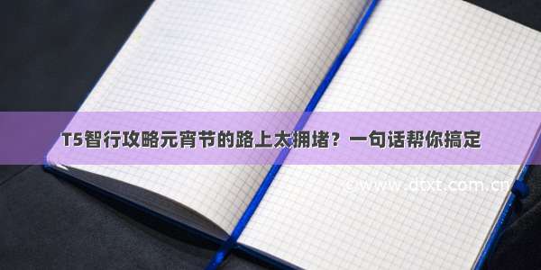 T5智行攻略元宵节的路上太拥堵？一句话帮你搞定