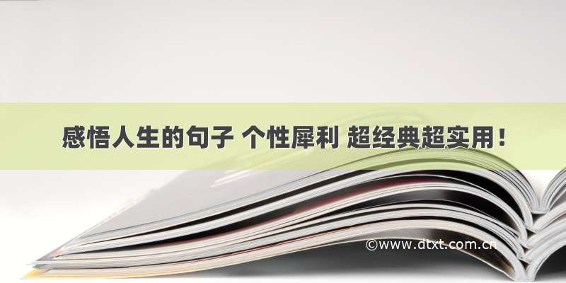 感悟人生的句子 个性犀利 超经典超实用！