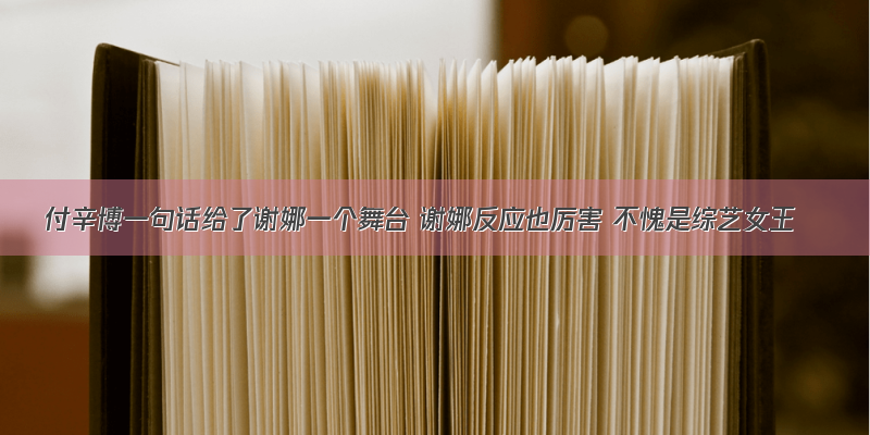 付辛博一句话给了谢娜一个舞台 谢娜反应也厉害 不愧是综艺女王