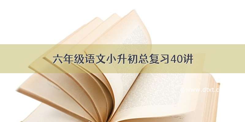 六年级语文小升初总复习40讲