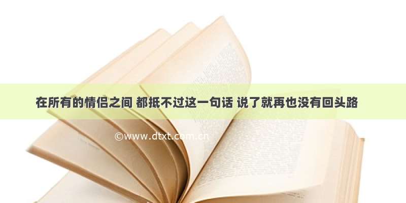 在所有的情侣之间 都抵不过这一句话 说了就再也没有回头路