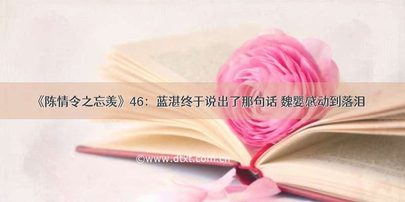 《陈情令之忘羡》46：蓝湛终于说出了那句话 魏婴感动到落泪