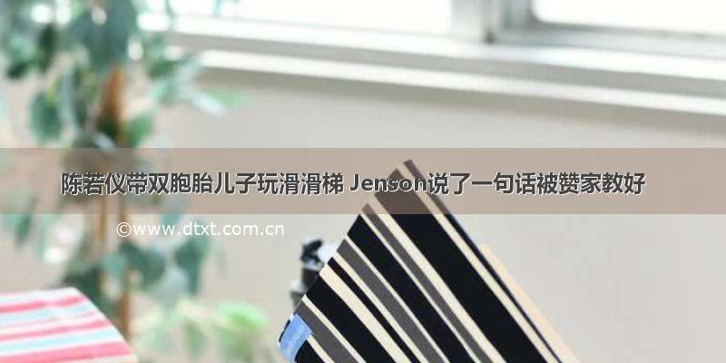 陈若仪带双胞胎儿子玩滑滑梯 Jenson说了一句话被赞家教好