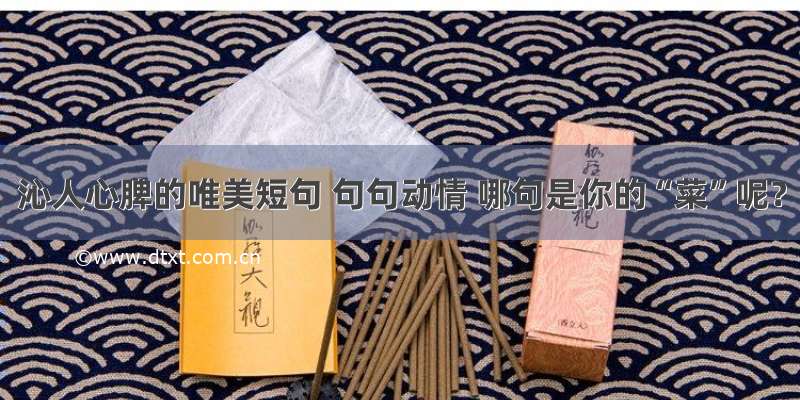 沁人心脾的唯美短句 句句动情 哪句是你的“菜”呢？