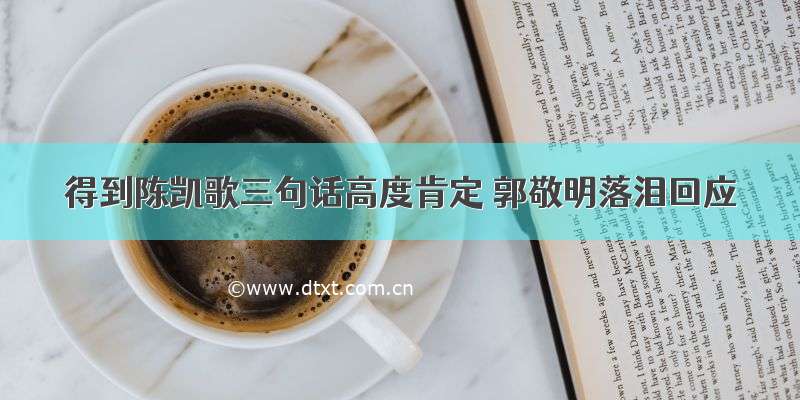 得到陈凯歌三句话高度肯定 郭敬明落泪回应