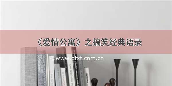 《爱情公寓》之搞笑经典语录