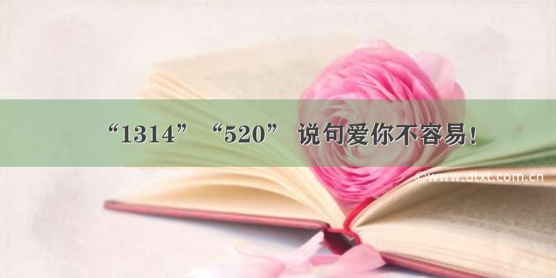 “1314”“520” 说句爱你不容易！