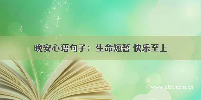 晚安心语句子：生命短暂 快乐至上