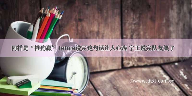 同样是“栓狗赢” letme说完这句话让人心疼 宁王说完队友笑了