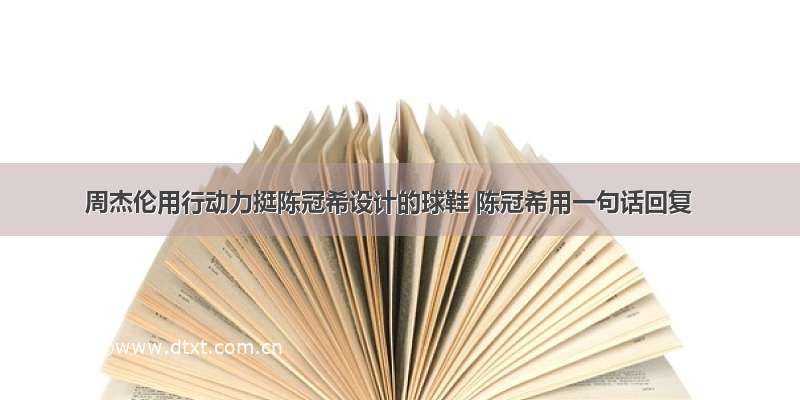 周杰伦用行动力挺陈冠希设计的球鞋 陈冠希用一句话回复