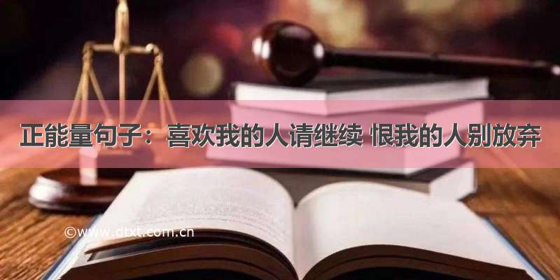 正能量句子：喜欢我的人请继续 恨我的人别放弃