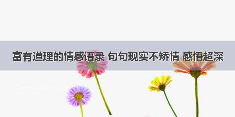 富有道理的情感语录 句句现实不矫情 感悟超深