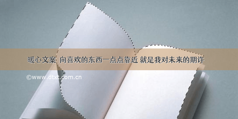 暖心文案｜向喜欢的东西一点点靠近 就是我对未来的期许