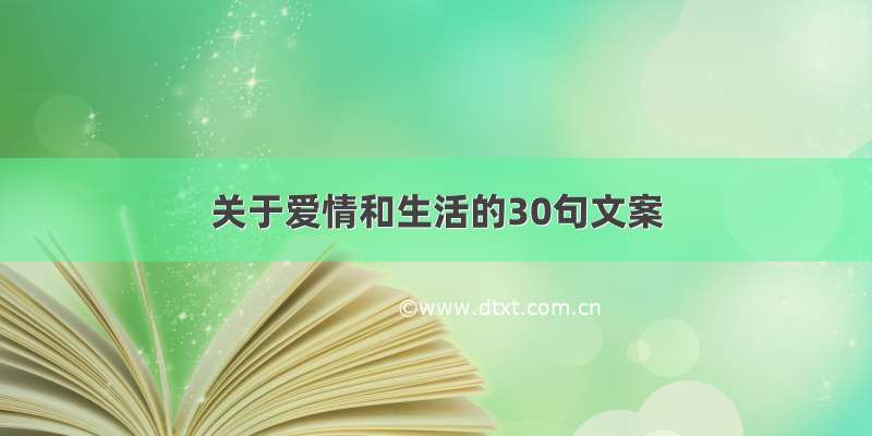 关于爱情和生活的30句文案