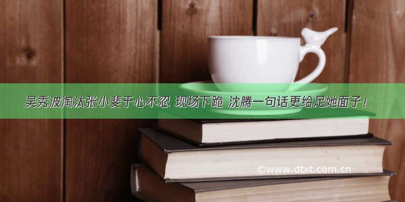 吴秀波淘汰张小斐于心不忍 现场下跪 沈腾一句话更给足她面子！