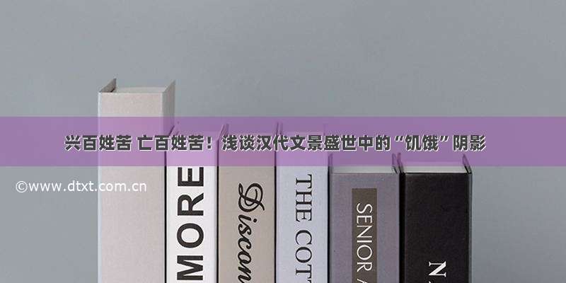 兴百姓苦 亡百姓苦！浅谈汉代文景盛世中的“饥饿”阴影