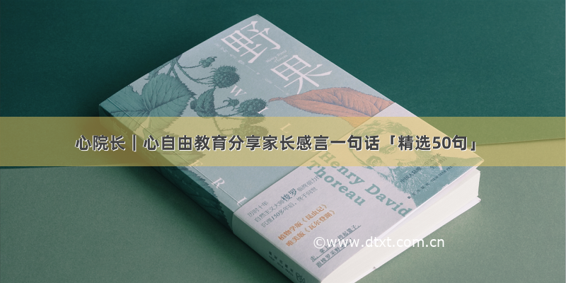 心院长｜心自由教育分享家长感言一句话「精选50句」