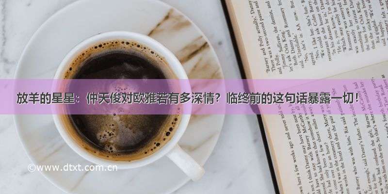 放羊的星星：仲天俊对欧雅若有多深情？临终前的这句话暴露一切！