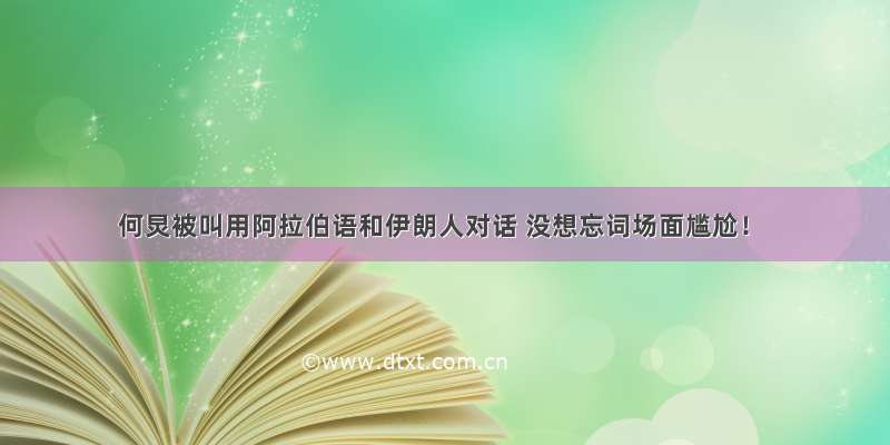 何炅被叫用阿拉伯语和伊朗人对话 没想忘词场面尴尬！