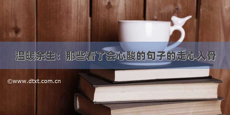 温暖余生：那些看了会心酸的句子的走心入骨