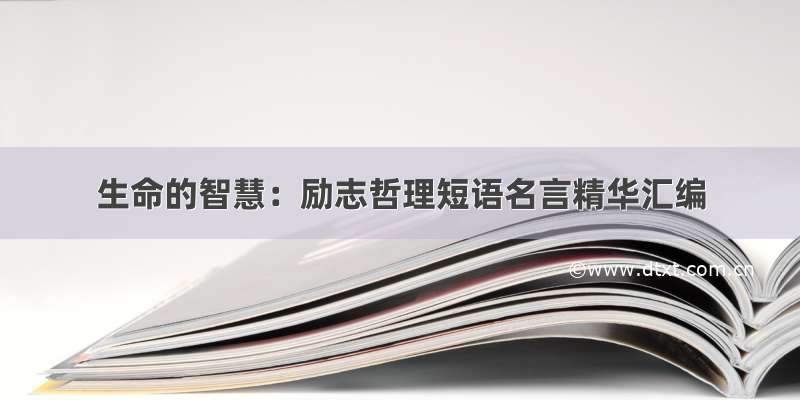 生命的智慧：励志哲理短语名言精华汇编