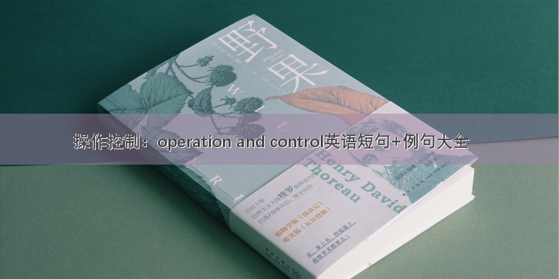 操作控制：operation and control英语短句+例句大全
