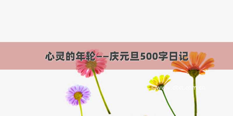 心灵的年轮——庆元旦500字日记