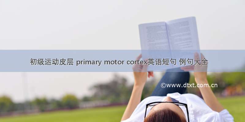 初级运动皮层 primary motor cortex英语短句 例句大全