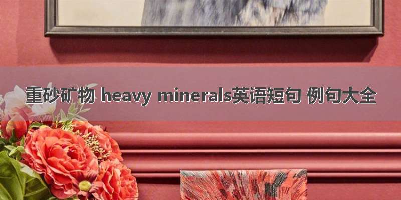 重砂矿物 heavy minerals英语短句 例句大全