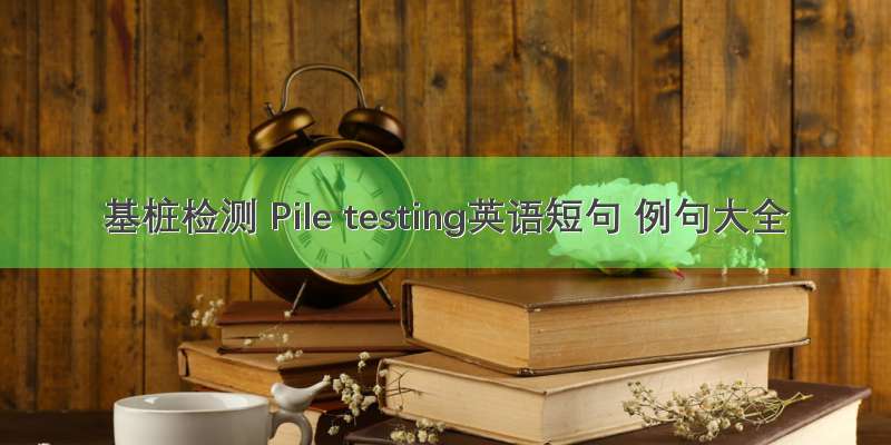 基桩检测 Pile testing英语短句 例句大全