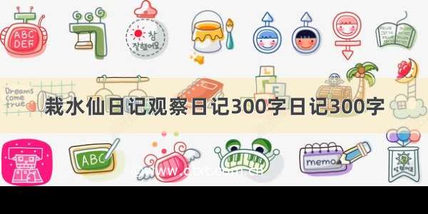 栽水仙日记观察日记300字日记300字