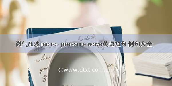 微气压波 micro-pressure wave英语短句 例句大全