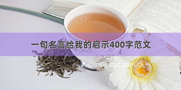 一句名言给我的启示400字范文